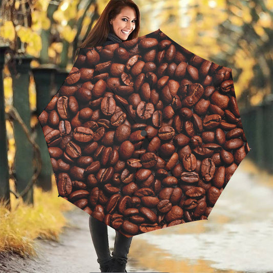 Coffee Beans Print Foldable Umbrella