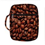 Coffee Beans Print Front Pocket Bible Bag