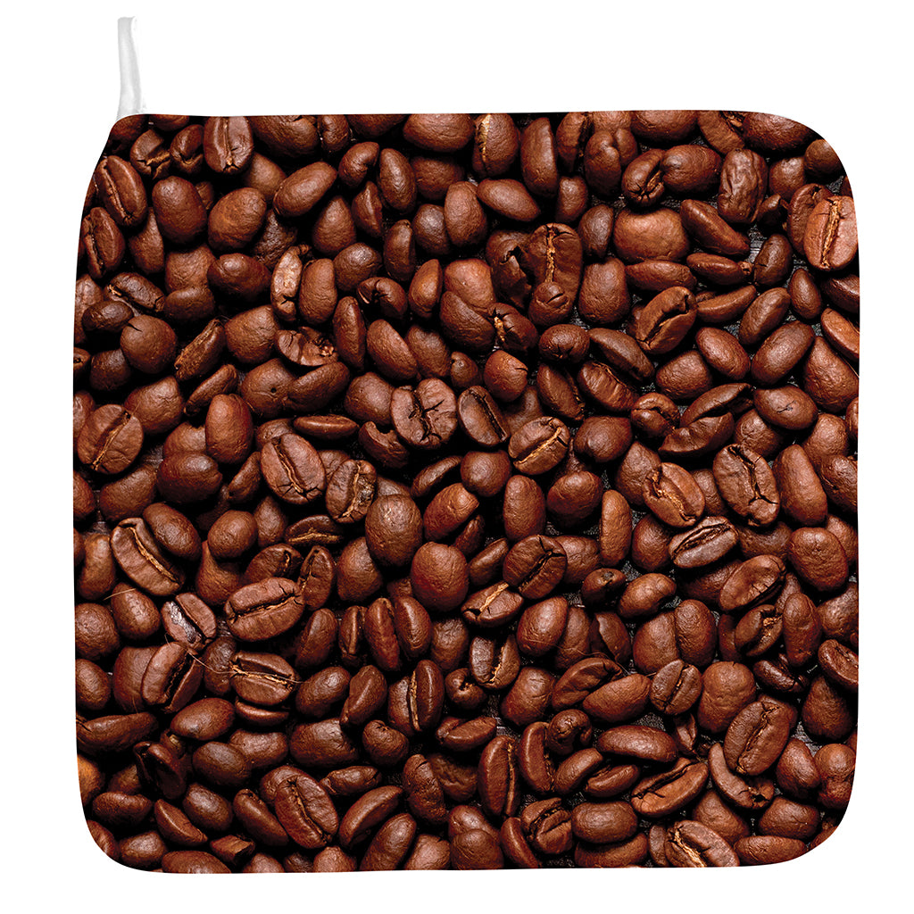 Coffee Beans Print Hand Towel
