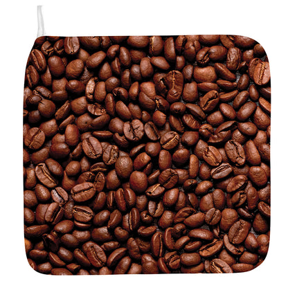 Coffee Beans Print Hand Towel