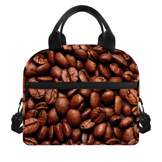 Coffee Beans Print Insulated Lunch Bag