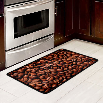 Coffee Beans Print Kitchen Mat
