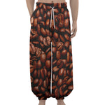 Coffee Beans Print Lantern Pants