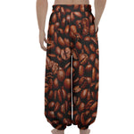 Coffee Beans Print Lantern Pants