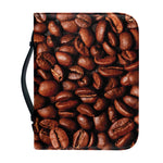 Coffee Beans Print Leather Bible Cover