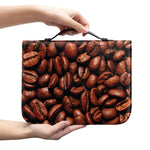 Coffee Beans Print Leather Bible Cover