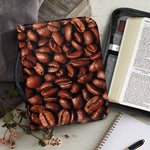 Coffee Beans Print Leather Bible Cover