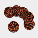Coffee Beans Print Leather Coaster Set