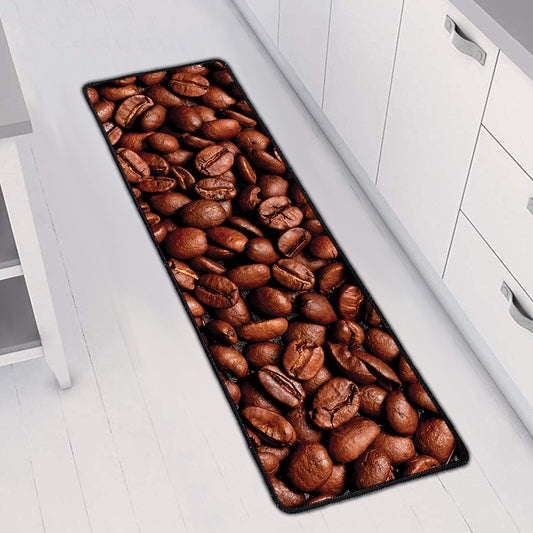 Coffee Beans Print Long Kitchen Mat