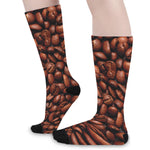 Coffee Beans Print Long Socks