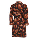 Coffee Beans Print Men's Bathrobe