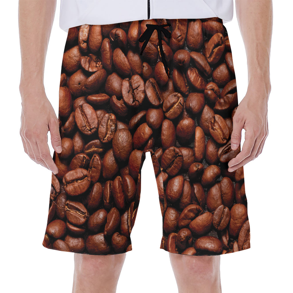 Coffee Beans Print Men's Beach Shorts