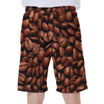 Coffee Beans Print Men's Beach Shorts