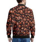 Coffee Beans Print Men's Bomber Jacket