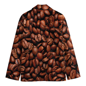 Coffee Beans Print Men's Cotton Blazer