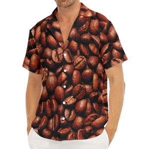 Coffee Beans Print Men's Deep V-Neck Shirt