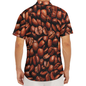 Coffee Beans Print Men's Deep V-Neck Shirt