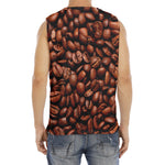 Coffee Beans Print Men's Fitness Tank Top