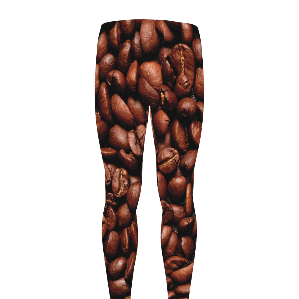 Coffee Beans Print Men's leggings