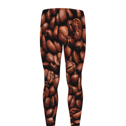 Coffee Beans Print Men's leggings