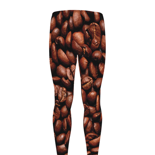 Coffee Beans Print Men's leggings