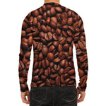 Coffee Beans Print Men's Long Sleeve Rash Guard