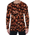 Coffee Beans Print Men's Long Sleeve T-Shirt
