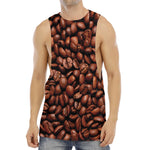 Coffee Beans Print Men's Muscle Tank Top