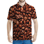 Coffee Beans Print Men's Polo Shirt