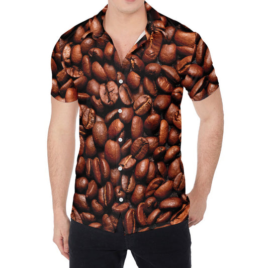 Coffee Beans Print Men's Shirt