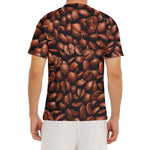 Coffee Beans Print Men's Short Sleeve Rash Guard