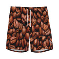 Coffee Beans Print Men's Athletic Shorts