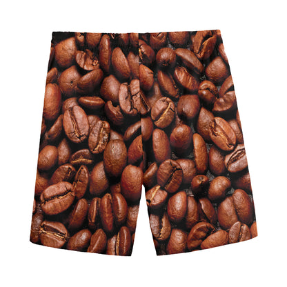 Coffee Beans Print Men's Sports Shorts