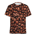 Coffee Beans Print Men's Athletic T-Shirt