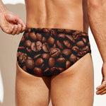 Coffee Beans Print Men's Swim Briefs