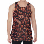 Coffee Beans Print Men's Velvet Tank Top
