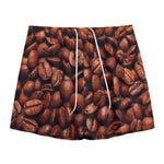 Coffee Beans Print Mesh Shorts