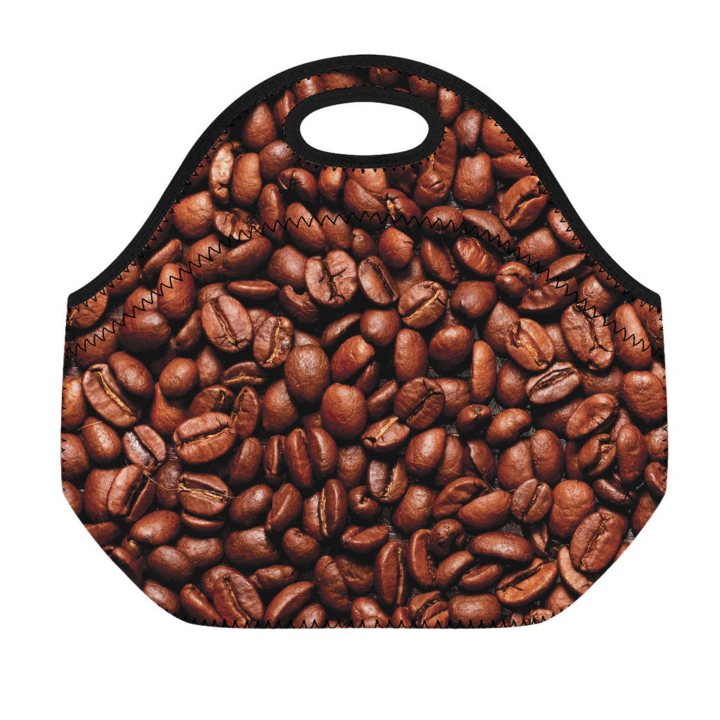 Coffee Beans Print Neoprene Lunch Bag