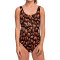 Coffee Beans Print One Piece Swimsuit