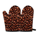 Coffee Beans Print Oven Mitts