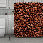 Coffee Beans Print Polyester Shower Curtain