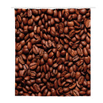 Coffee Beans Print Polyester Shower Curtain