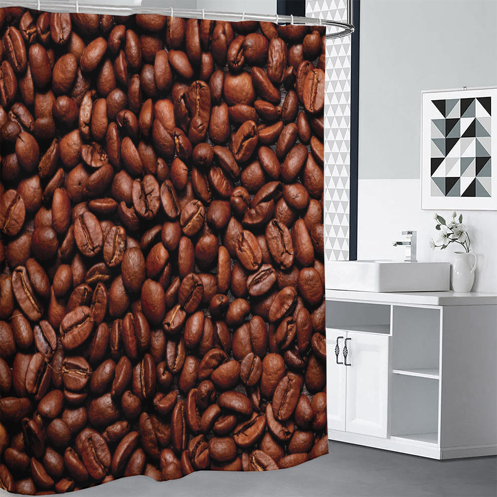 Coffee Beans Print Premium Shower Curtain