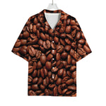 Coffee Beans Print Rayon Hawaiian Shirt