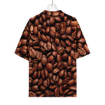 Coffee Beans Print Rayon Hawaiian Shirt