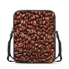 Coffee Beans Print Rectangular Crossbody Bag