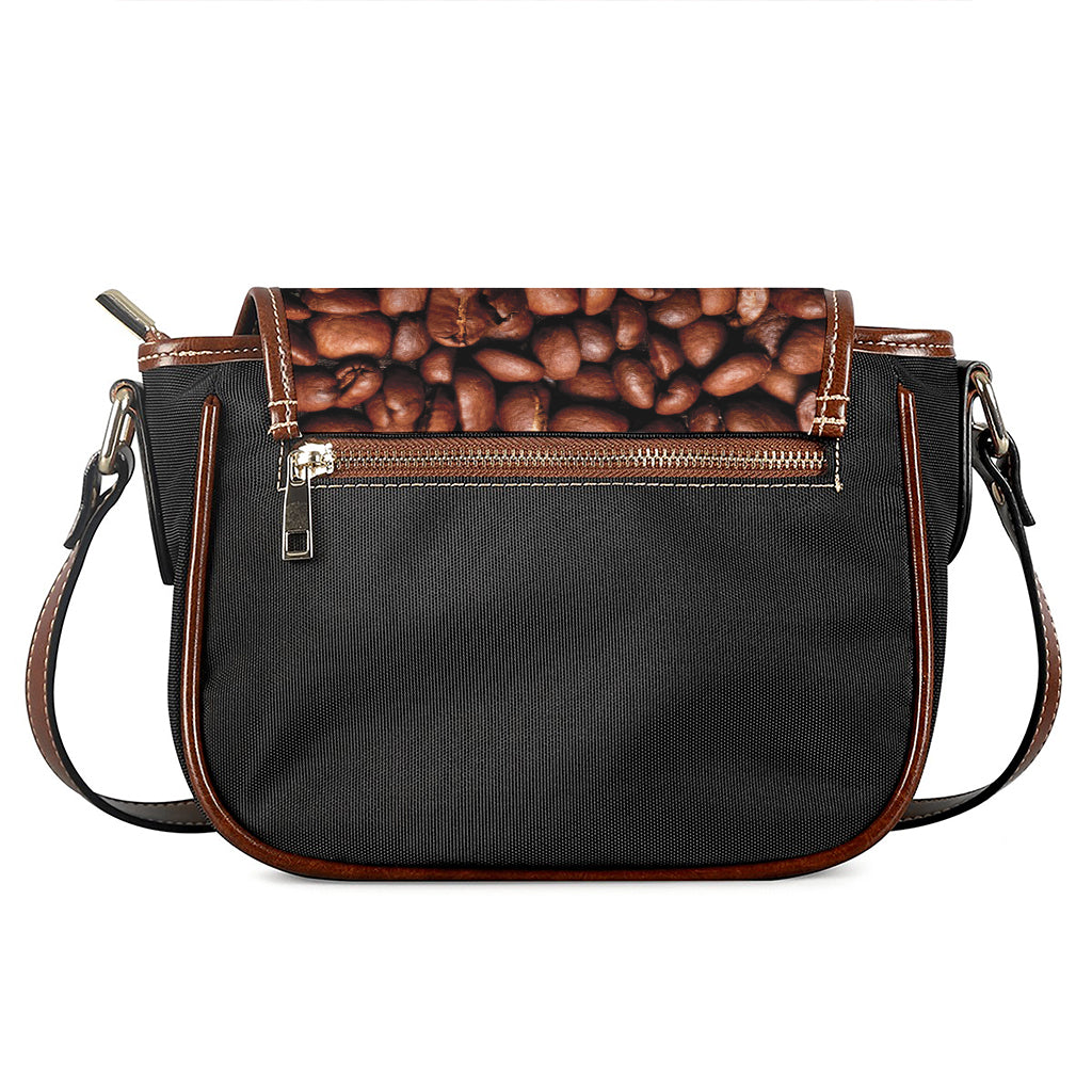 Coffee Beans Print Saddle Bag