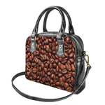 Coffee Beans Print Shoulder Handbag