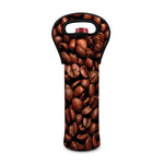 Coffee Beans Print Single Neoprene Wine Tote