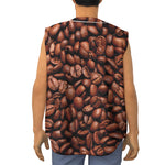 Coffee Beans Print Sleeveless Baseball Jersey
